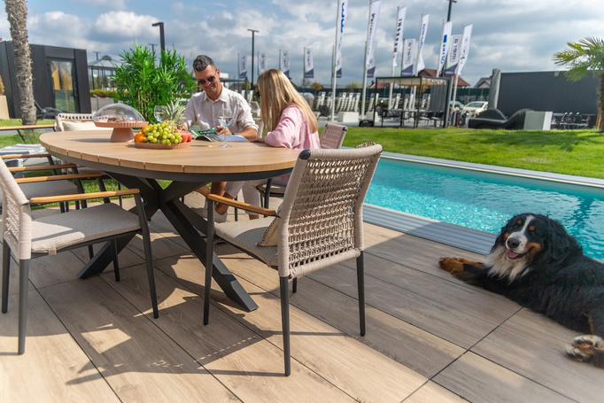 Krzesło Martaio BOLZANO aluminium antracyt/beż