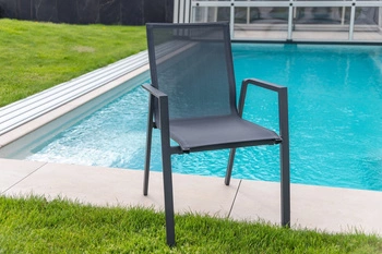 Krzesło ogrodowe BOLZANO Kastor antracytowe 56 x 61,5 x 88 cm