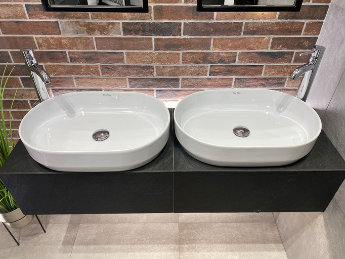 Umywalka nablatowa 55x37 cm biały połysk owalna Estadio DESSI HOME