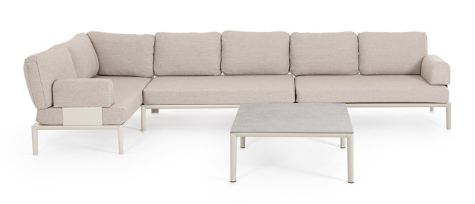Sofa ogrodowa 2-osobowa BOLZANO Giacomo aluminium  beż