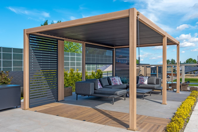 Zadaszenie ogrodowe BOLZANO Roma 3,6x6m efekt drewna/antracyt