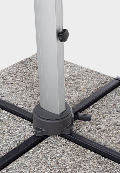 Parasol ogrodowy 3m x 3m BOLZANO Ibis aluminium szary