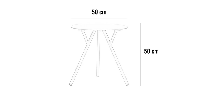 Stolik kawowy na taras SCOOP okragły Ø50 beżowy aluminium