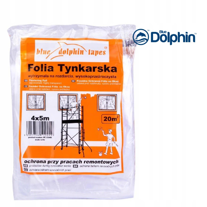 Folia tynkarska Blue Dolphin 4mx5m transparentna