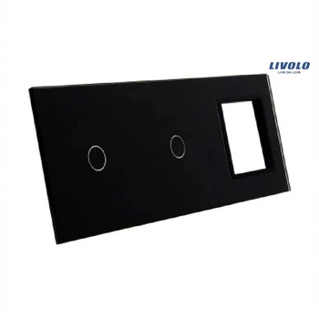 Livolo panel szklany czarny potrójny 7011G-62 włącznik 1+ 1 + gn