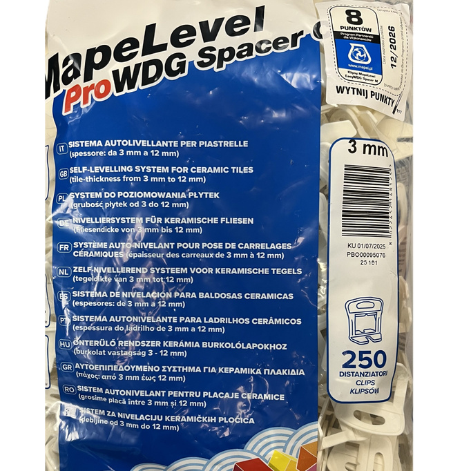 Mapei MapeLevel Pro WDG KLIPS 3mm 250szt
