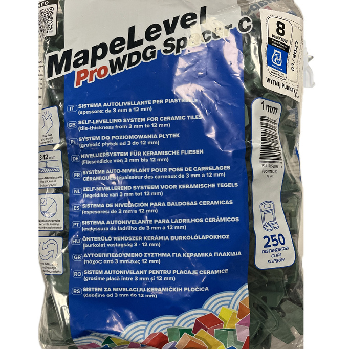 Mapei MapeLevel Pro WDG KLIPS 1mm 250szt
