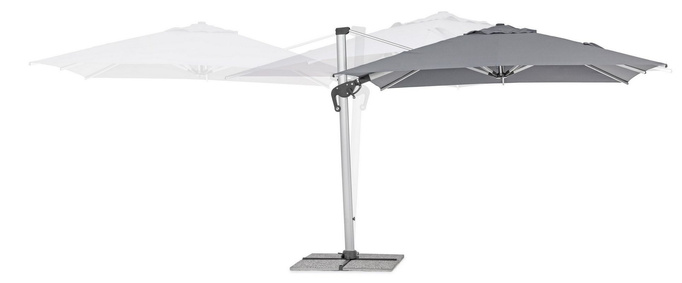 Parasol ogrodowy 3m x 3m BOLZANO Ibis aluminium szary