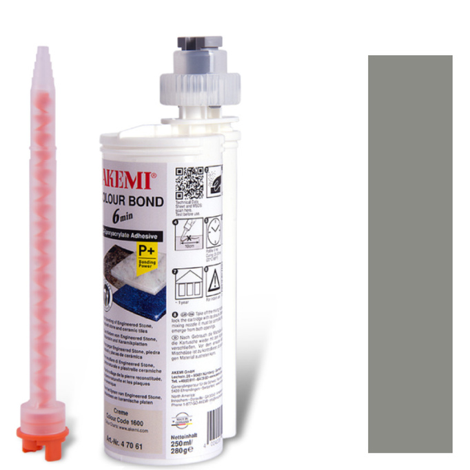 AKEMI COLOUR BOND 6min , KOLOR SZARY grey CC 1890 46141 żywica , klej do kamienia 250ml / 280g