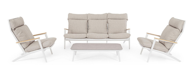 Meble Ogrodowe BOLZANO Ibiza aluminium biały