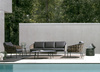 Stolik kawowy ogrodowy owalny BOLZANO Rossano antracytowy 120x75x30 cm 