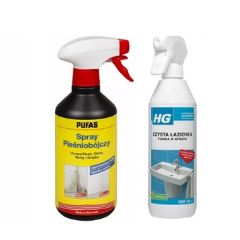 Koupelnové čisticí soupravy - Poufas formovací sprej 0,5 l + Hg Clean Bathere - pěna 500 ml