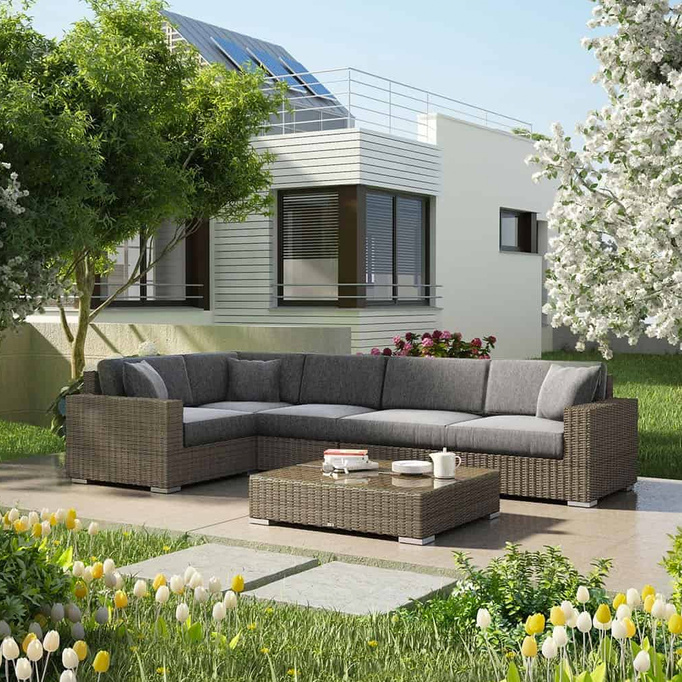 Meble ogrodowe MILANO II Royal Piaskowy + 2 x fotel Milano - EKSPOZYCJA
