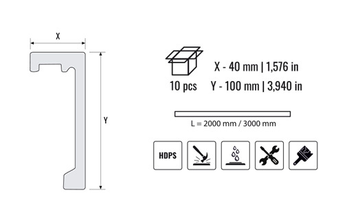 Listwa karniszowa DESSI HOME LK 100 (40x100mm) 2m