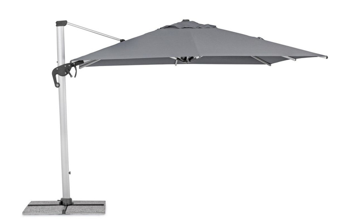 Parasol ogrodowy 3m x 3m BOLZANO Ibis aluminium szary