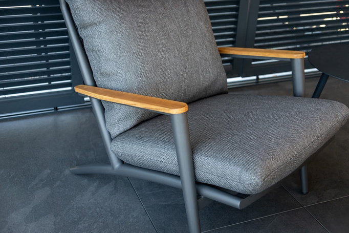 Fotel ogrodowy z podnóżkiem BOLZANO Incanto aluminium antracyt
