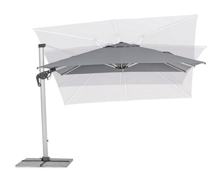 Parasol ogrodowy 3m x 3m BOLZANO Ibis aluminium szary