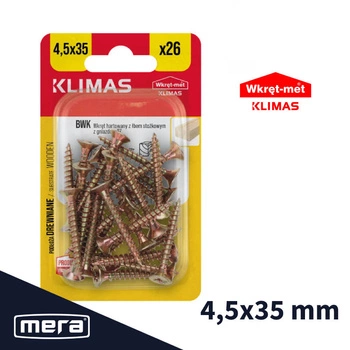 Wkręt-met wkręty hartowane do drewna z łbem stożkowym 4,5 x 35 26 szt.