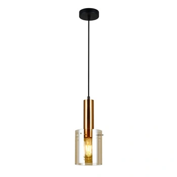 Lampa wisząca ITALUX Sardo PND-5581-1-BRO+AMB miedziany/bursztynowy - EKSPOZYCJA