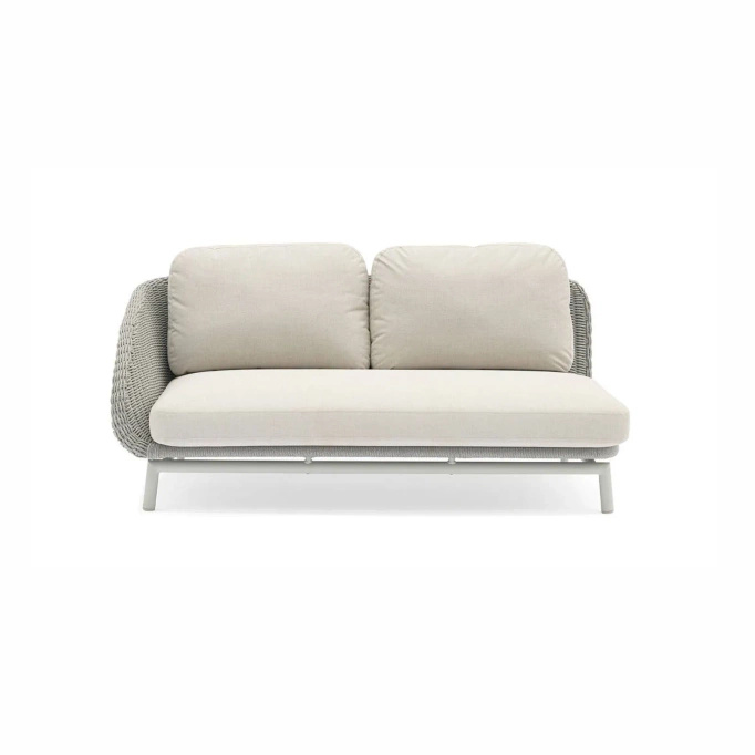 Sofa ogrodowa SCOOP 166×80cm prawostronna jasny szary aluminium