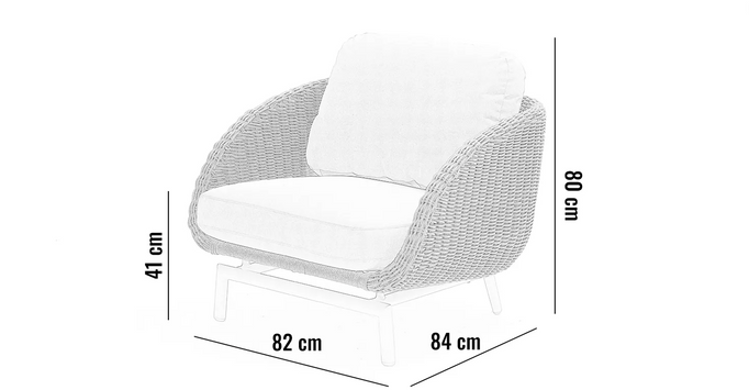 Fotel ogrodowy SCOOP 82x84x80cm szary aluminium