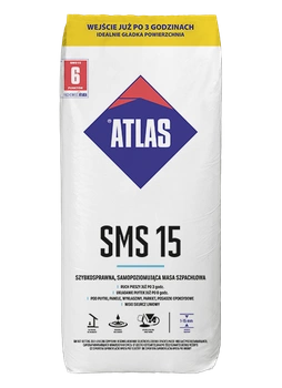 Atlas SMS 15 szybkosprawna samopoziomująca masa szpachlowa 1-15 mm 25kg