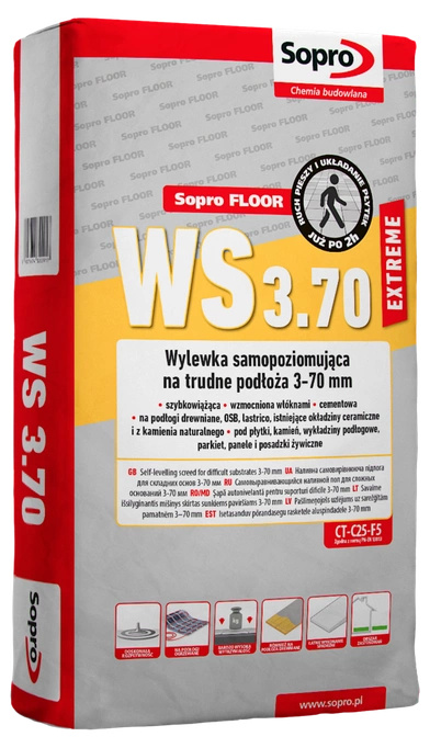 Sopro WS 3.70 extreme - Wylewka samopoziomująca na trudne podłoża 3-70mm 25kg 291