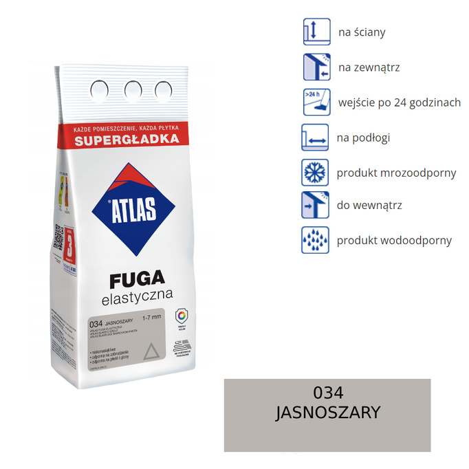 Flexibilní Atlas Fugue - 034 Světle šedá 2 kg