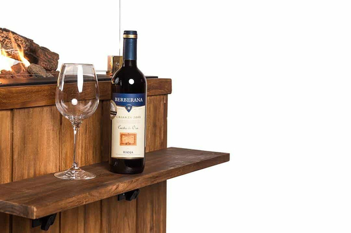 TEAK zestaw 2 półek bocznych do paleniska
