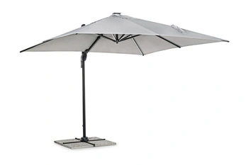 Parasol ogrodowy 3m x 3m BOLZANO Ibis LED jasny szary