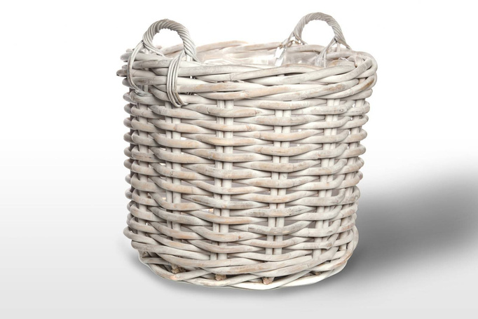 Rennes Rattan Basket ⌀65cm x výška 55 cm bílá otře