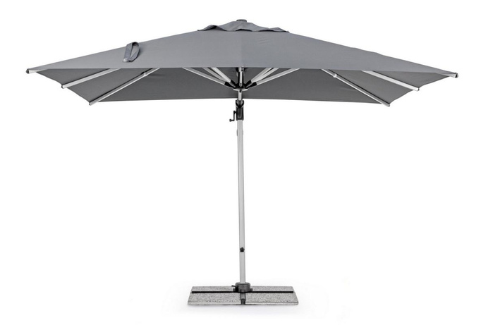 Parasol ogrodowy 3m x 3m BOLZANO Ibis aluminium szary