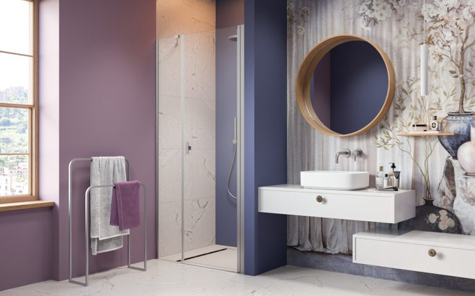 RADAWAY DRZWI DO WNĘKI NES BRUSHED NICKEL DWS I 120cm LEWE
