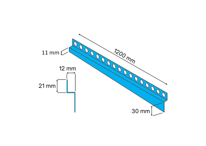 Podfrungový pás 120 cm GPS3 SX vlevo 31650 - Glass Profiles GPS3/ - AISI 304 Profily z nerezové oceli