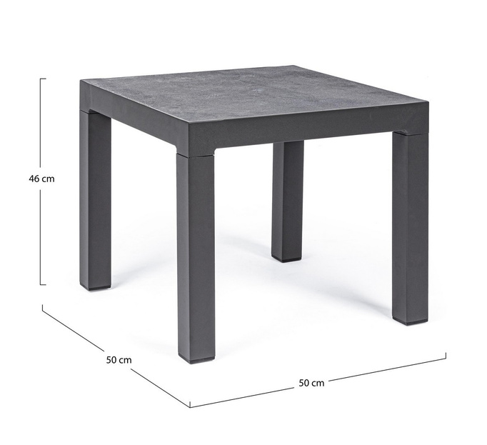 Stolik kawowy 50x50cm BOLZANO Kanva aluminium antracyt