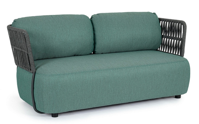 BOLZANO Sofa 2-osobowa ogrodowa Porto zielono-antracytowa 167 cm 