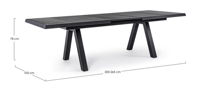 Stół ogrodowy rozkładany BOLZANO Kastor 205x265/103 cm antracytowy - EKSPOZYCJA