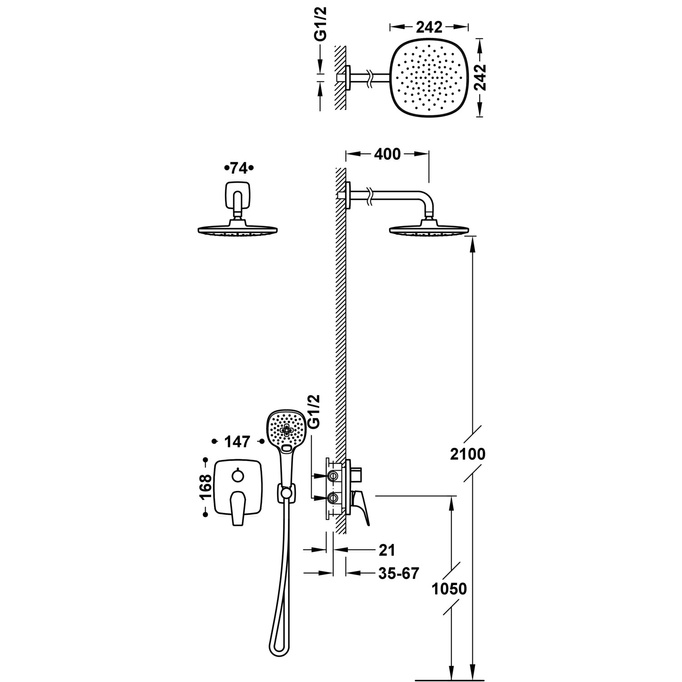 Sprchová baterie se sadou sprchy Silia