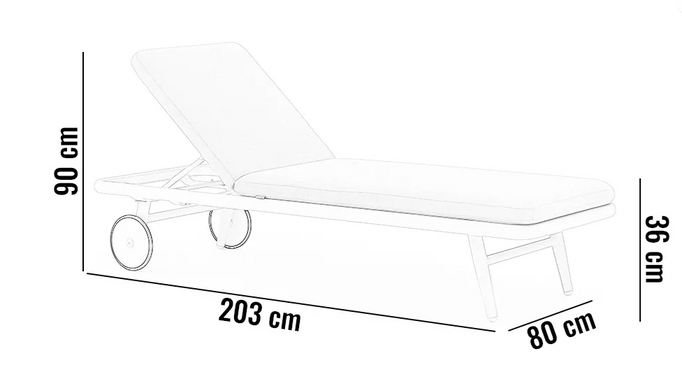 Leżak ogrodowy SCOOP 80×203cm jasny szary aluminium