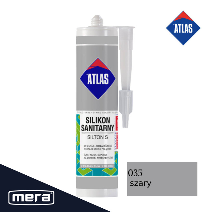 Silikon sanitarny Atlas silton s szary 035 280ml