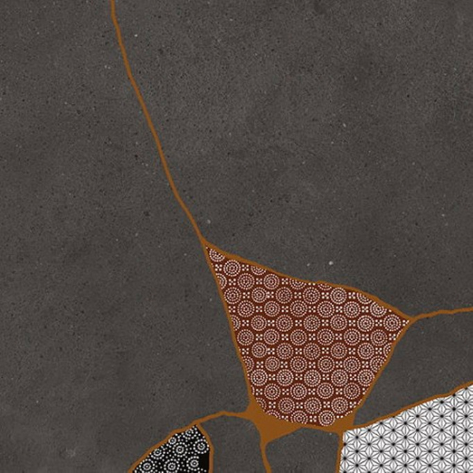 Płytka Fioranese Kintsugi Japan Hibi Darkness ścienno-podłogowa mat 60,4x60,4 10mm imitacja kamienia mix