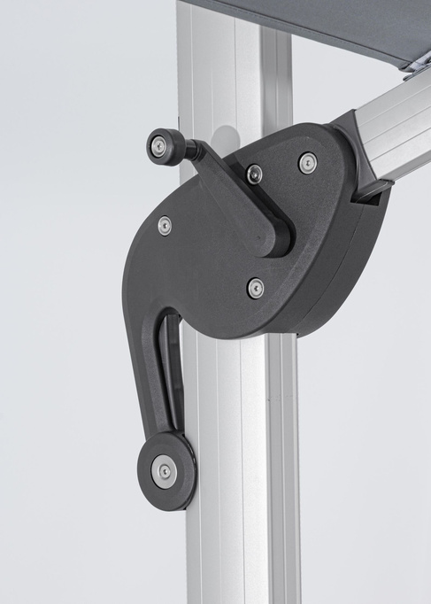 Parasol ogrodowy 400x400cm BOLZANO Ibis aluminium szary
