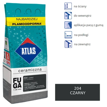 ATLAS FUGA CERAMICZNA - 204 czarny 5kg