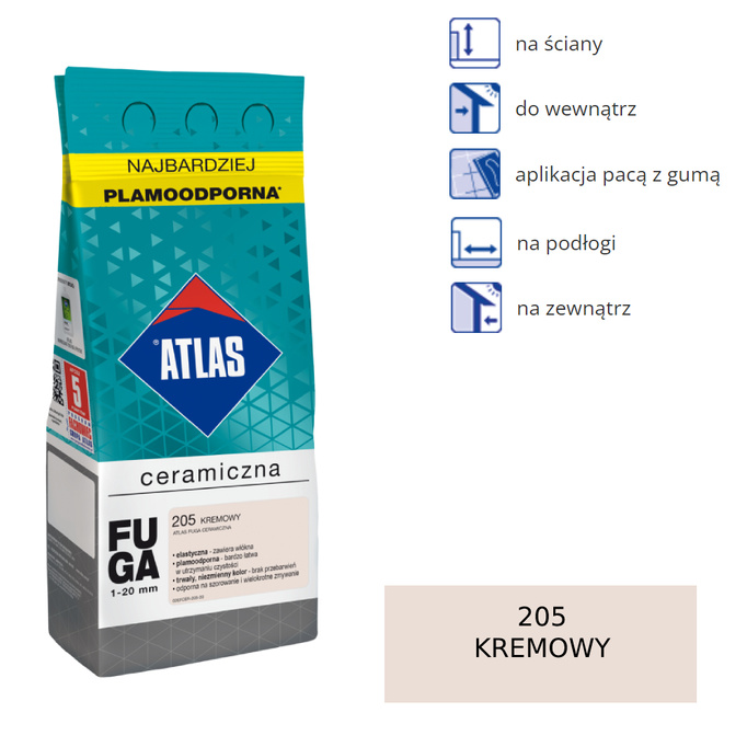 ATLAS FUGA CERAMICZNA - 205 kremowy 2kg