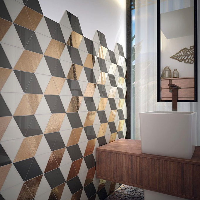Płytka Equipe Triangolo Dark Grey ścienna połysk 10,8 x 12,4 monokolor szary