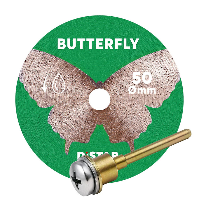 DISTAR Tarcza diamentowa 50x0,6x5,8H/3,2-3,0F z trzpieniem  Butterfly na mokro