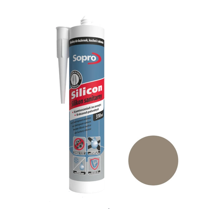 Sopro silikon sanitarny piaskowy szary 18 310ml