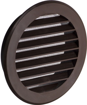 Kulatá ventilační mřížka se síťovou hnědou Ø 100 mm