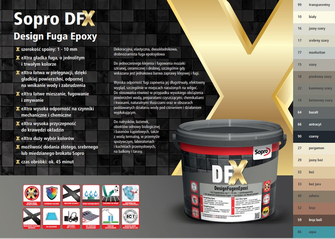 Design Sopro DFX 10 bílých epoxidových fugue 3kg 1201