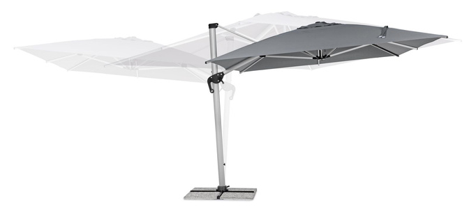 Parasol ogrodowy 300x400cm BOLZANO Ibis aluminium szary